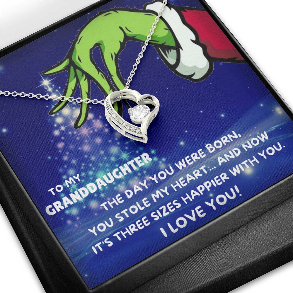 TO MY GRANDDAUGHTER THREE SIZES HAPPIER FOREVER LOVE NECKLACE GIFT SET - ON CLOUD NINE GIFTS