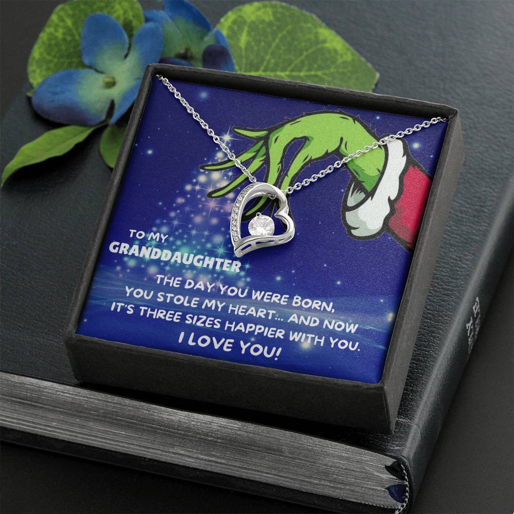 TO MY GRANDDAUGHTER THREE SIZES HAPPIER FOREVER LOVE NECKLACE GIFT SET - ON CLOUD NINE GIFTS