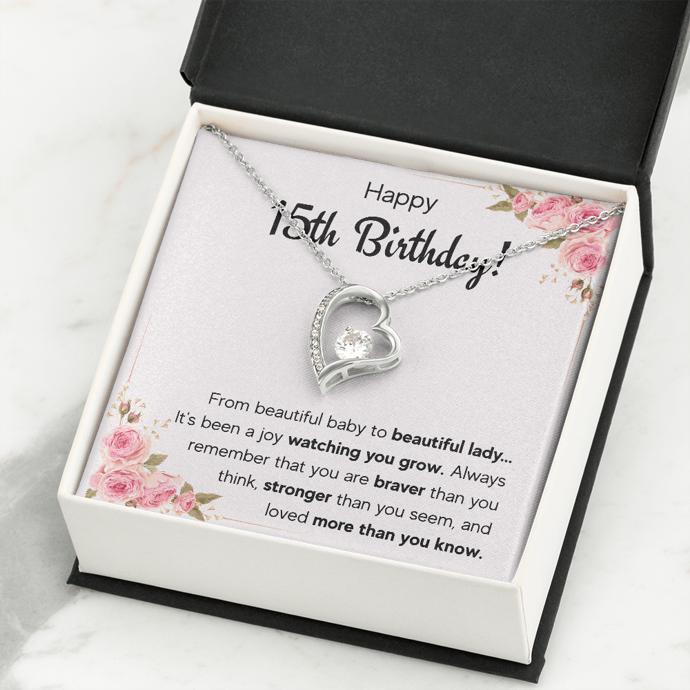 15 year old girl gifts for teen girls for 15th birthday gifts, sweet 15 necklace, quinceanera gifts, card, quinceanera jewelry, fifteen bday - ON CLOUD NINE GIFTS