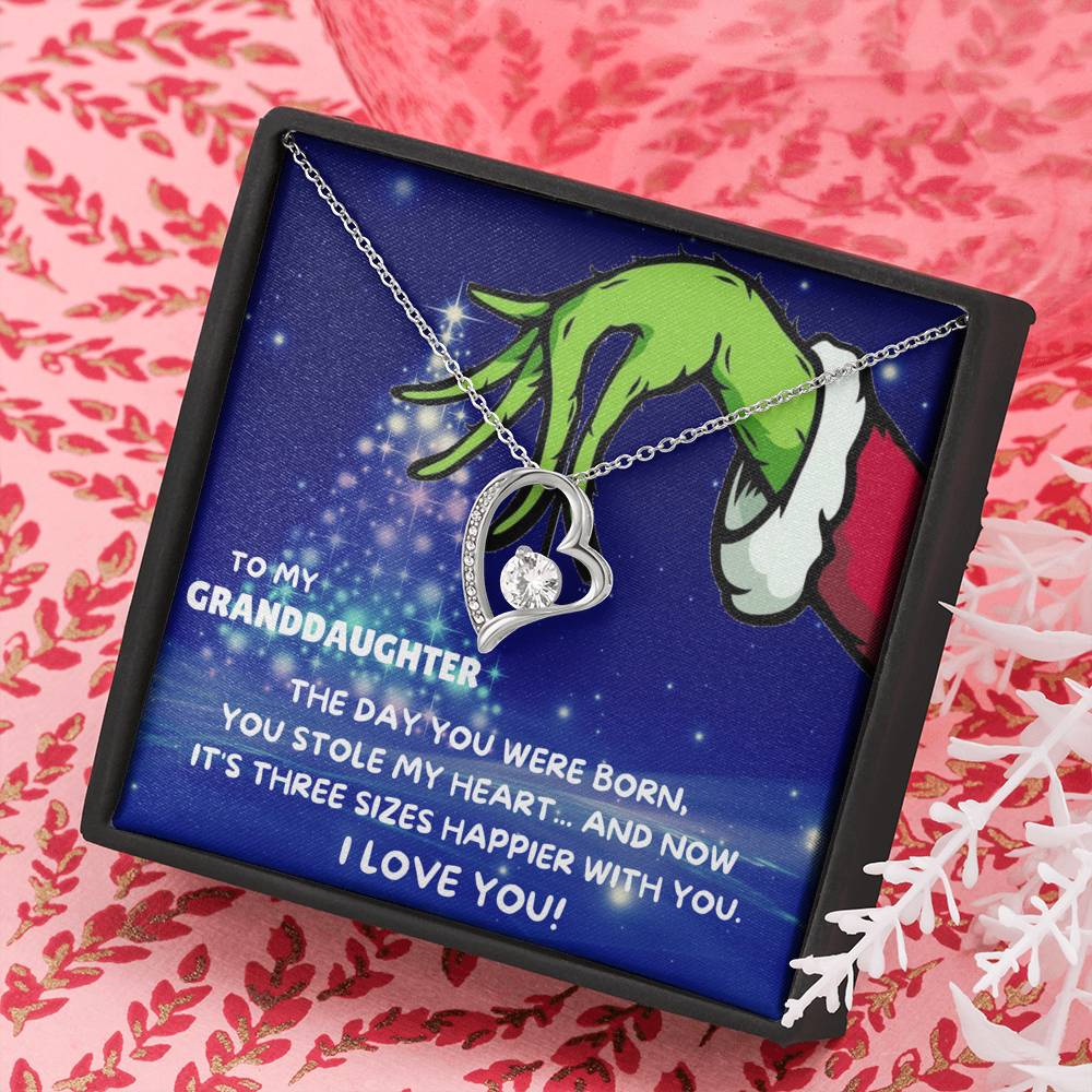 TO MY GRANDDAUGHTER THREE SIZES HAPPIER FOREVER LOVE NECKLACE GIFT SET - ON CLOUD NINE GIFTS
