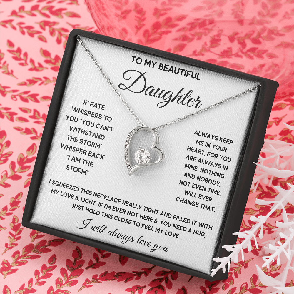 TO MY BEAUTIFUL DAUGHTER WHISPER SQUEEZED FOREVER LOVE NECKLACE GIFT SET - ON CLOUD NINE GIFTS