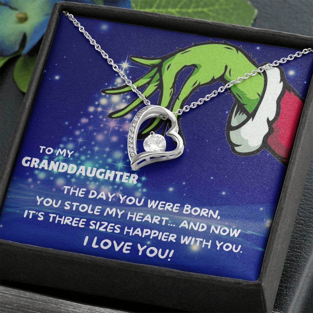 TO MY GRANDDAUGHTER THREE SIZES HAPPIER FOREVER LOVE NECKLACE GIFT SET - ON CLOUD NINE GIFTS