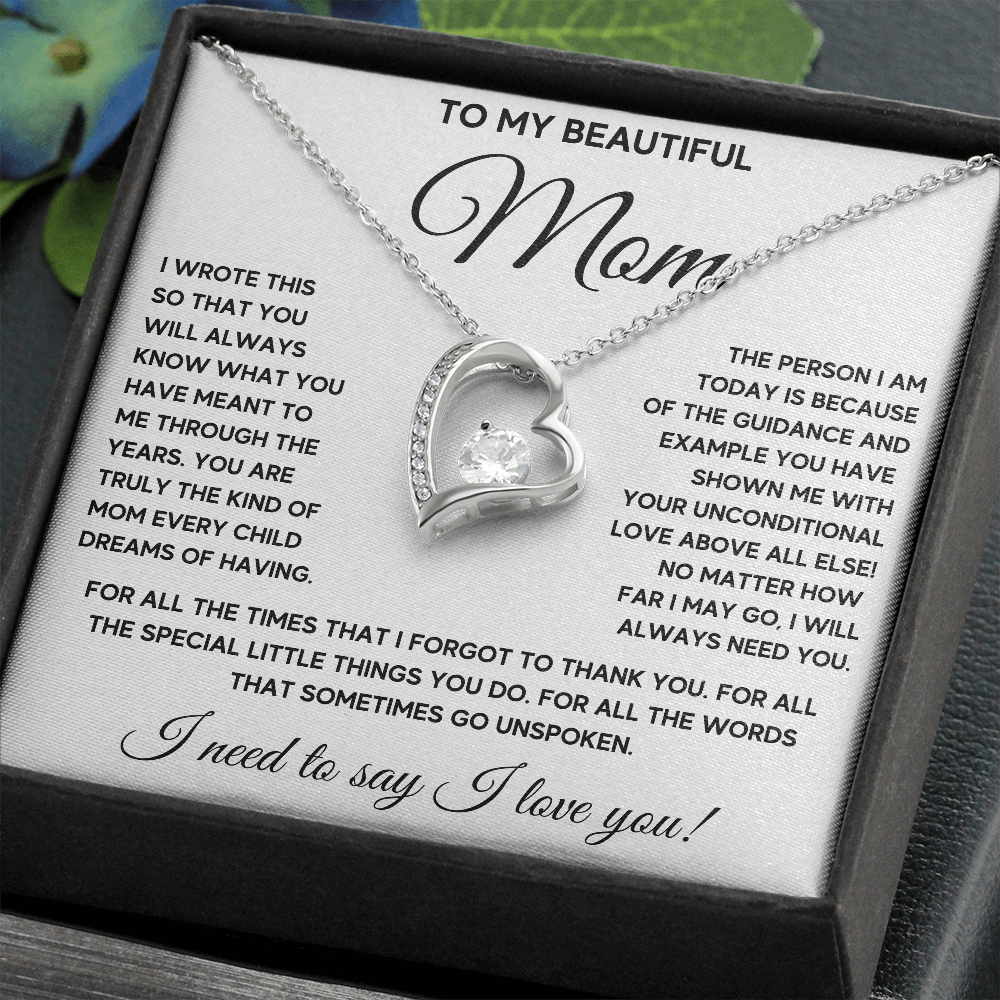 TO MY MOM DREAMS FOREVER LOVE NECKLACE GIFT SET - ON CLOUD NINE GIFTS