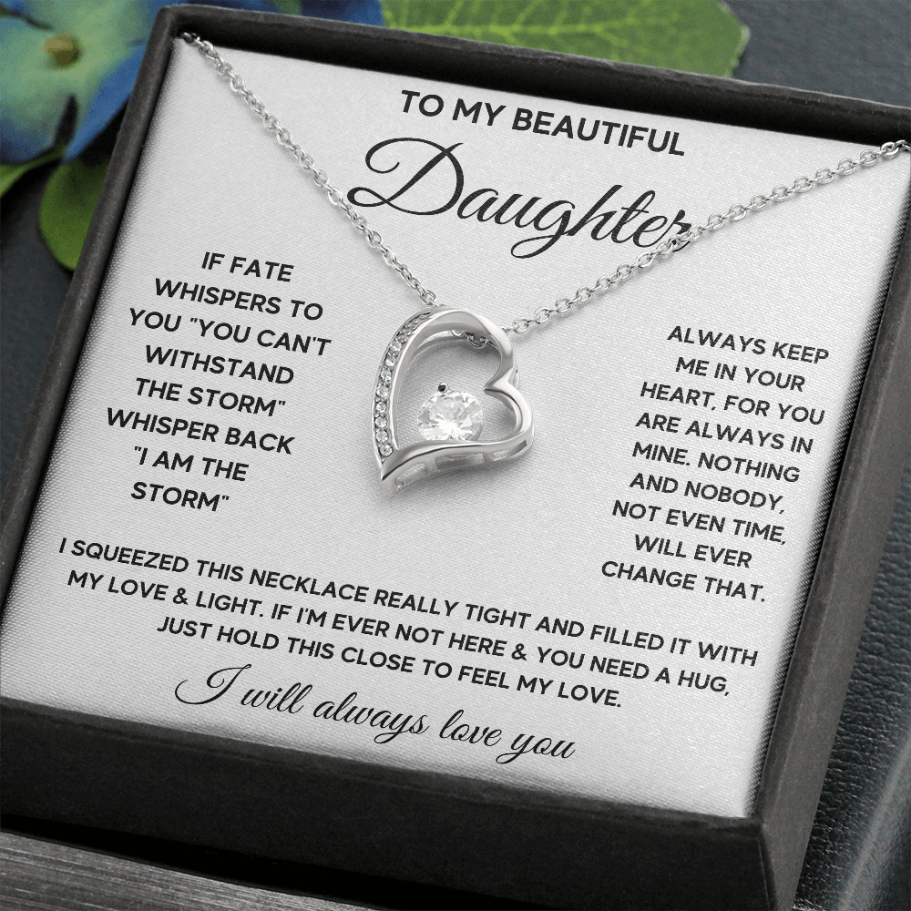 TO MY BEAUTIFUL DAUGHTER WHISPER SQUEEZED FOREVER LOVE NECKLACE GIFT SET - ON CLOUD NINE GIFTS