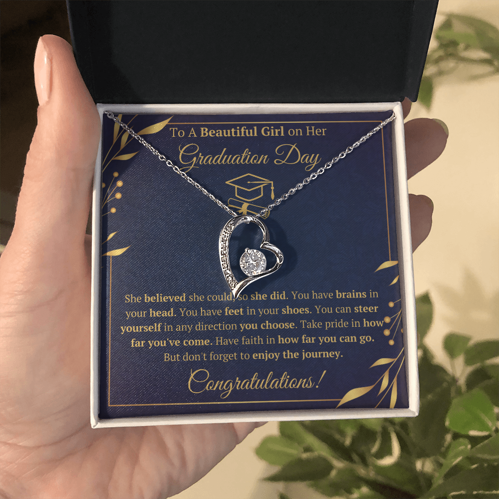 Graduation gifts jewelry for daughter granddaughter graduation necklace high school class of 2022 presents with message card and gift box - ON CLOUD NINE GIFTS