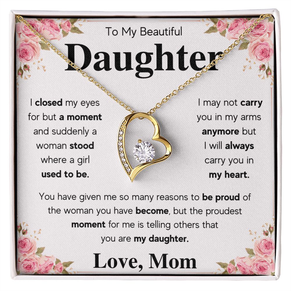 to my beautiful daughter from mom necklace mother and daughter necklaces birthday gifts for daughter adult mother to daughter gifts - ON CLOUD NINE GIFTS