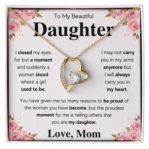 to my beautiful daughter from mom necklace mother and daughter necklaces birthday gifts for daughter adult mother to daughter gifts - ON CLOUD NINE GIFTS