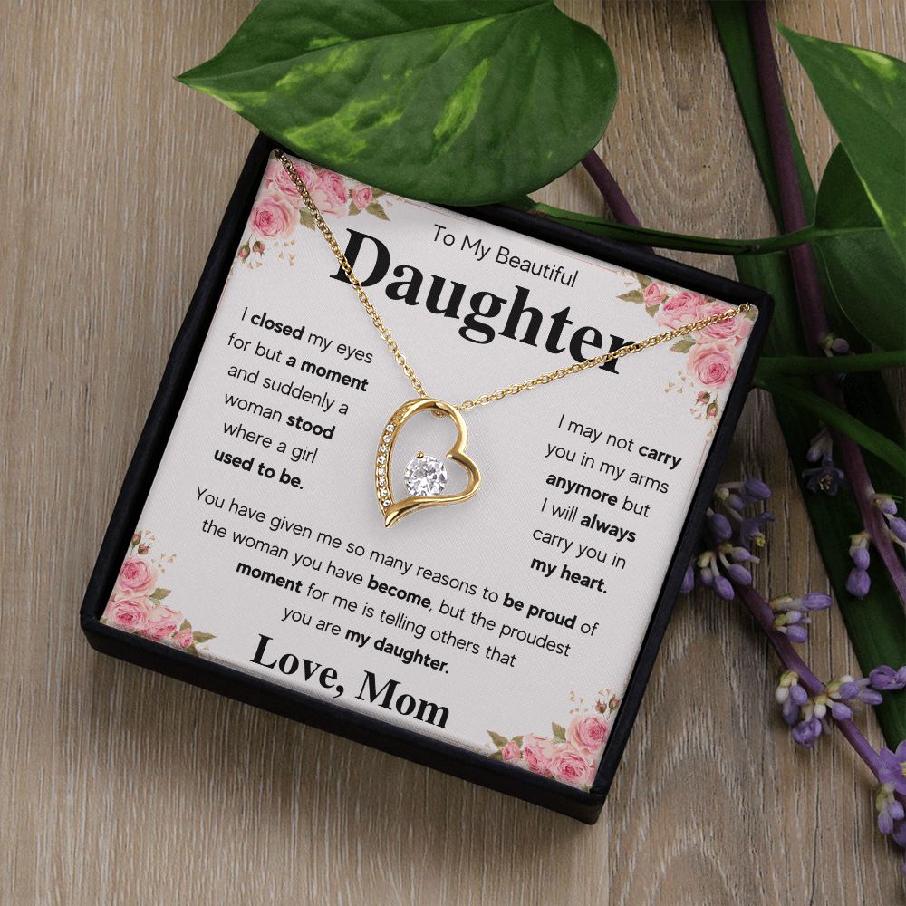 to my beautiful daughter from mom necklace mother and daughter necklaces birthday gifts for daughter adult mother to daughter gifts - ON CLOUD NINE GIFTS
