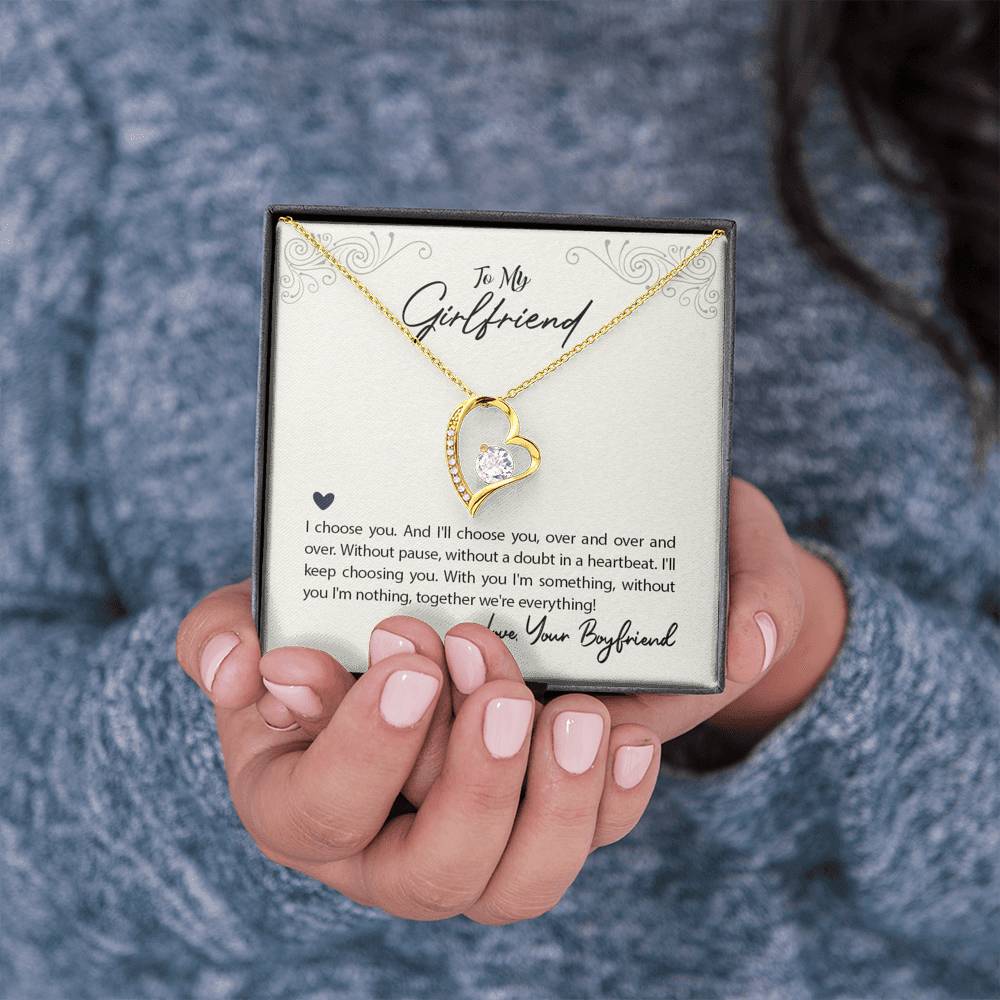 TO MY GIRLFRIEND "WE'RE EVERYTHING" FOREVER LOVE NECKLACE GIFT SET - ON CLOUD NINE GIFTS