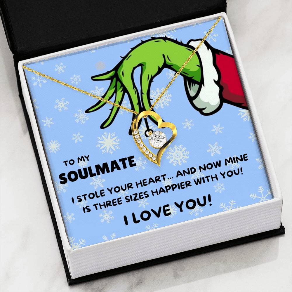 TO MY SOULMATE "THREE SIZES HAPPIER - SNOW" FOREVER LOVE NECKLACE GIFT SET - ON CLOUD NINE GIFTS