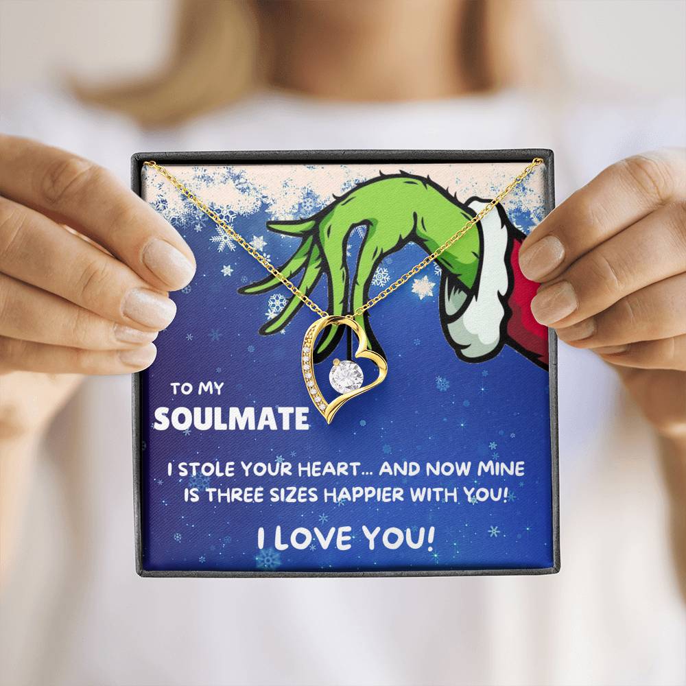 TO MY SOULMATE "THREE SIZES HAPPIER" FOREVER LOVE NECKLACE GIFT SET - ON CLOUD NINE GIFTS