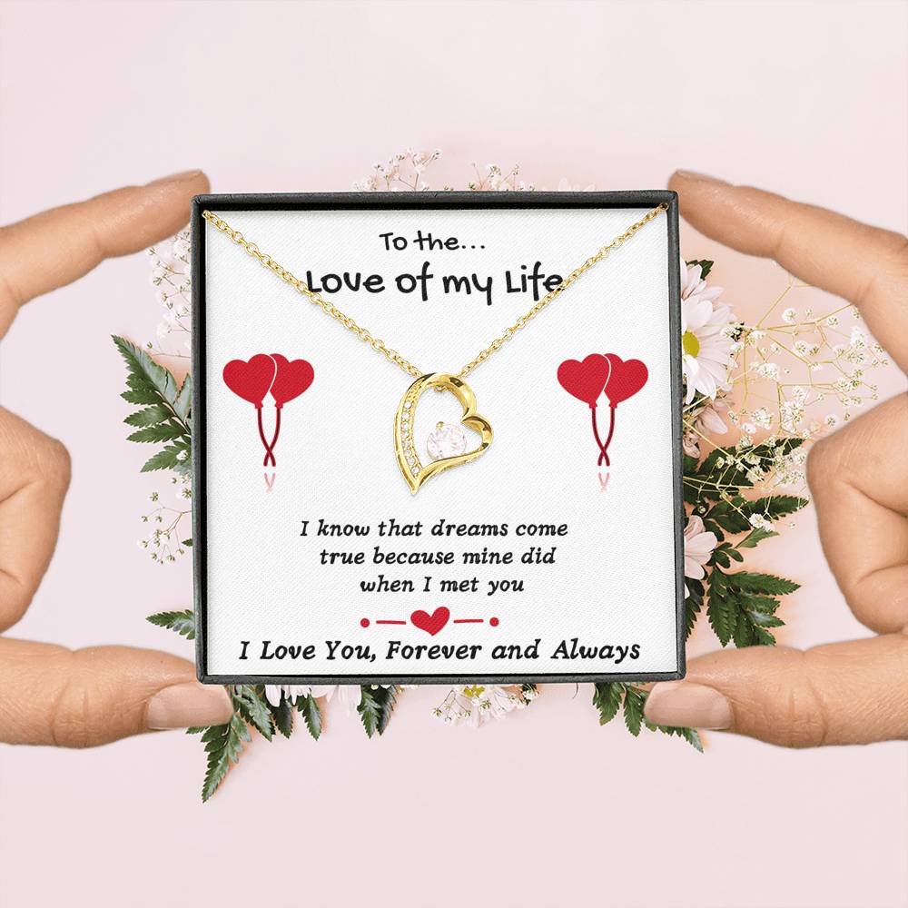 TO THE LOVE OF MY LIFE HEART NECKLACE | MESSAGE CARD | FREE GIFT BOX - ON CLOUD NINE GIFTS