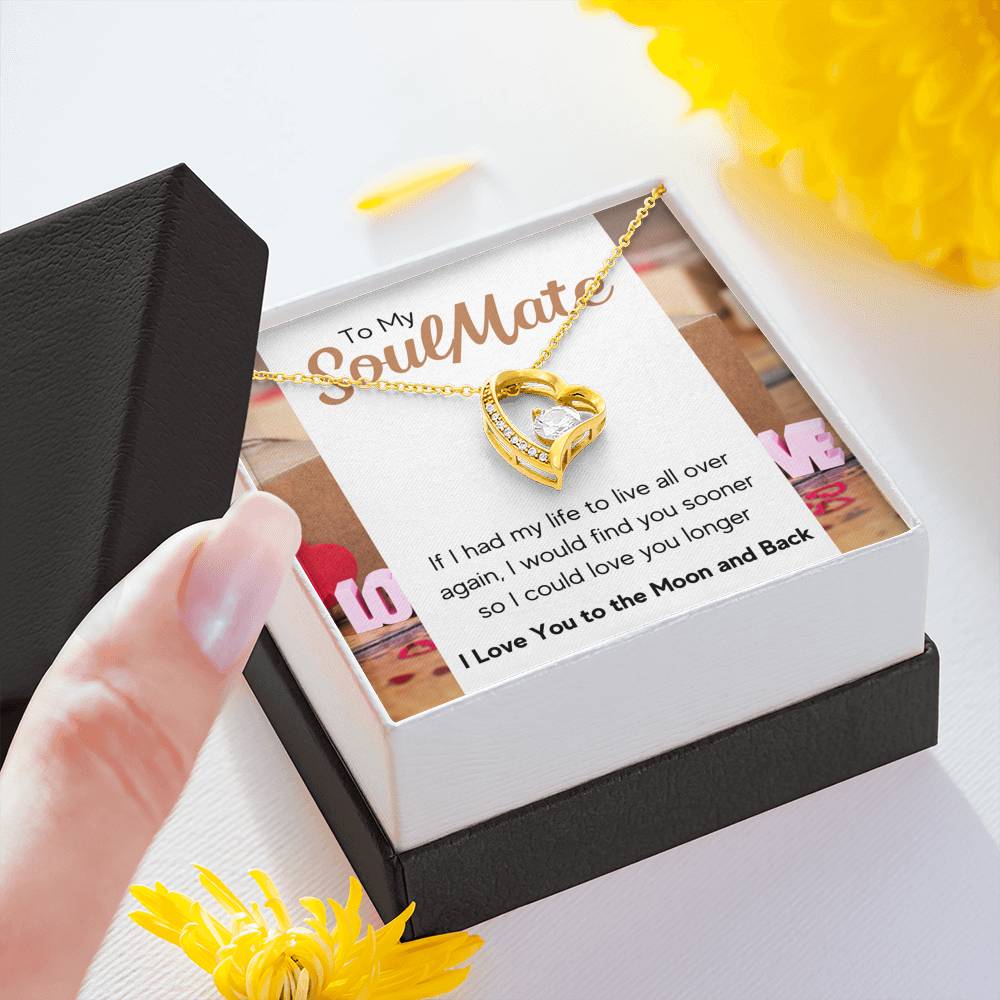 TO MY SOULMATE "LOVE YOU LONGER" HEART NECKLACE GIFT SET - ON CLOUD NINE GIFTS