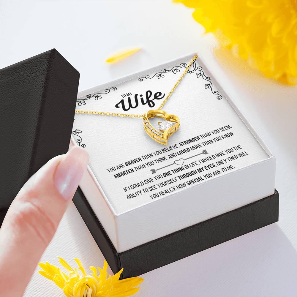 TO MY WIFE FOREVER HEART NECKLACE | MESSAGE CARD | GIFT BOX - ON CLOUD NINE GIFTS