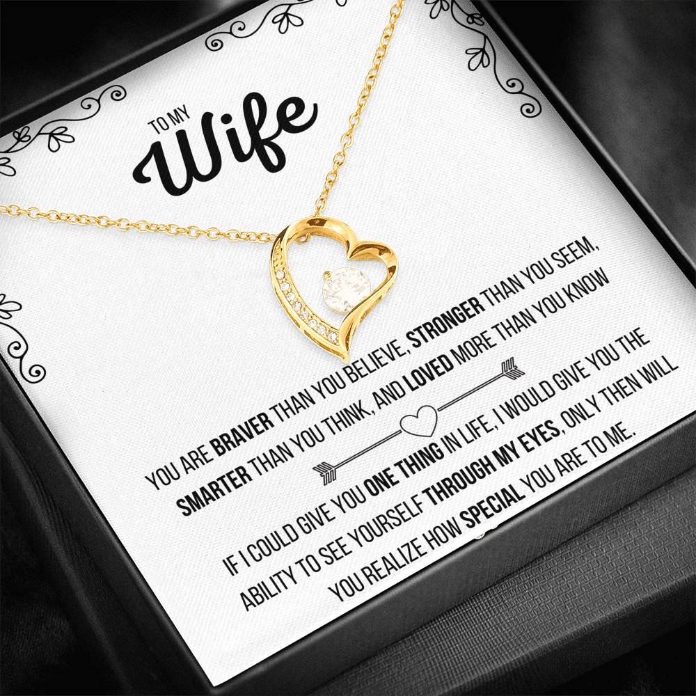 TO MY WIFE FOREVER HEART NECKLACE | MESSAGE CARD | GIFT BOX - ON CLOUD NINE GIFTS