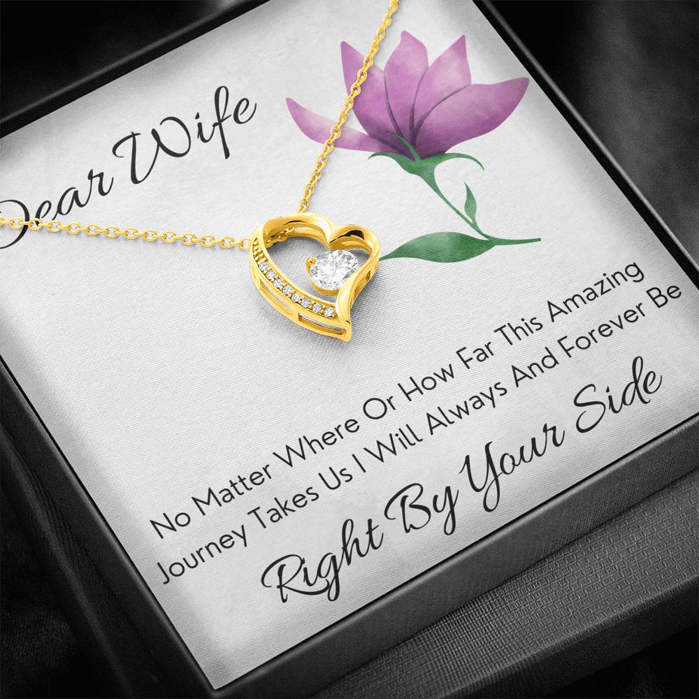 DEAR WIFE "BY YOUR SIDE" FOREVER LOVE NECKLACE GIFT SET - ON CLOUD NINE GIFTS