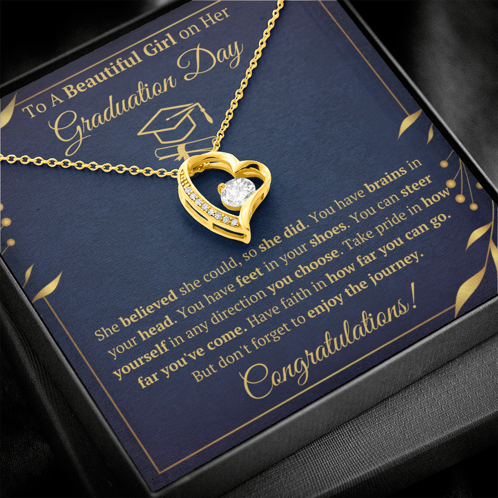 Graduation gifts jewelry for daughter granddaughter graduation necklace high school class of 2022 presents with message card and gift box - ON CLOUD NINE GIFTS