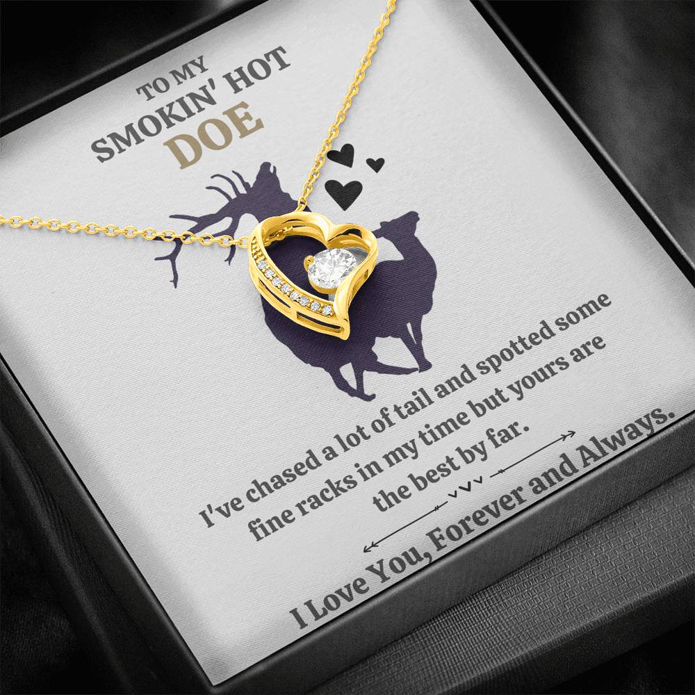 TO MY SMOKIN HOT DOE "TAIL - GOLDEN" FOREVER LOVE NECKLACE GIFT SET - ON CLOUD NINE GIFTS
