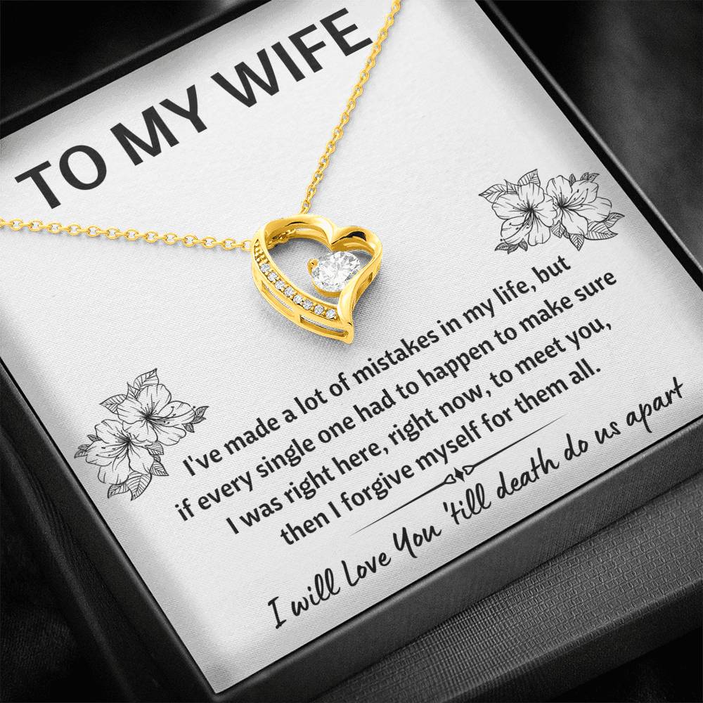 TO MY WIFE "MISTAKES" FOREVER LOVE NECKLACE GIFT SET - ON CLOUD NINE GIFTS