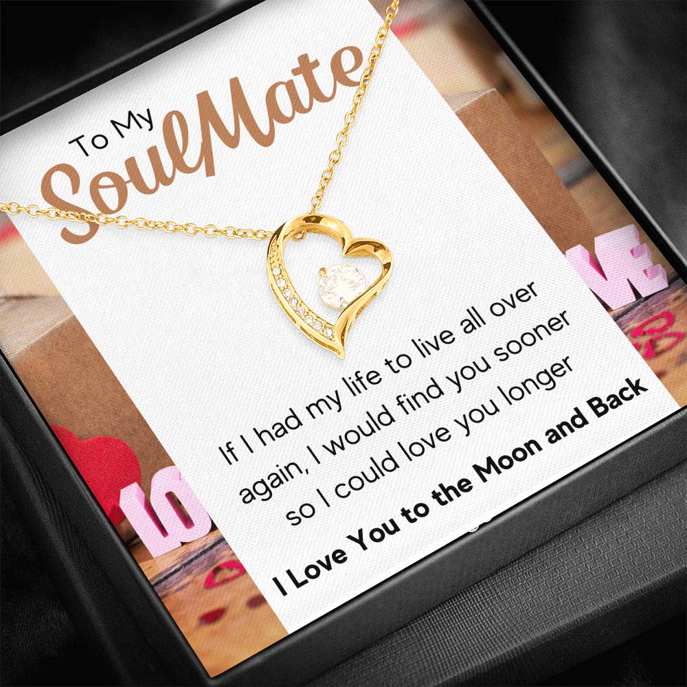 TO MY SOULMATE "LOVE YOU LONGER" HEART NECKLACE GIFT SET - ON CLOUD NINE GIFTS