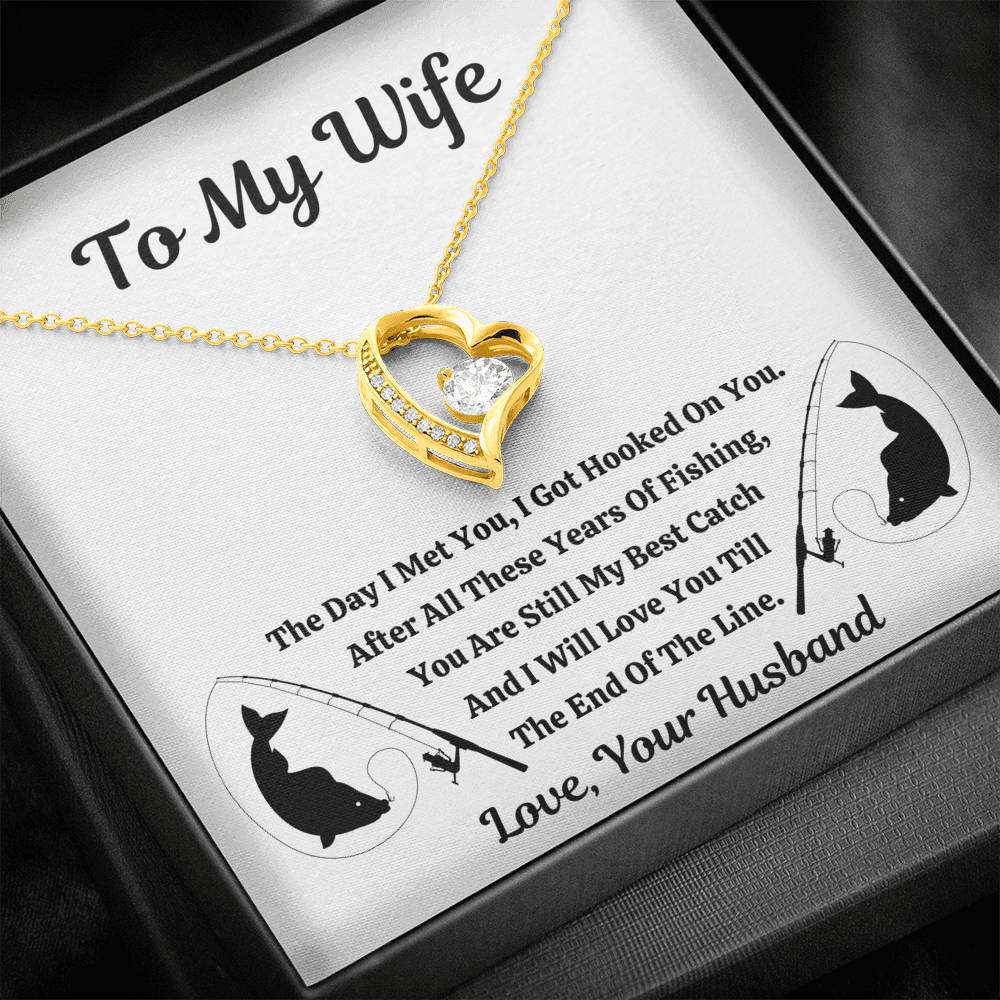 TO MY WIFE "FISHING" FOREVER LOVE NECKLACE GIFT SET - ON CLOUD NINE GIFTS
