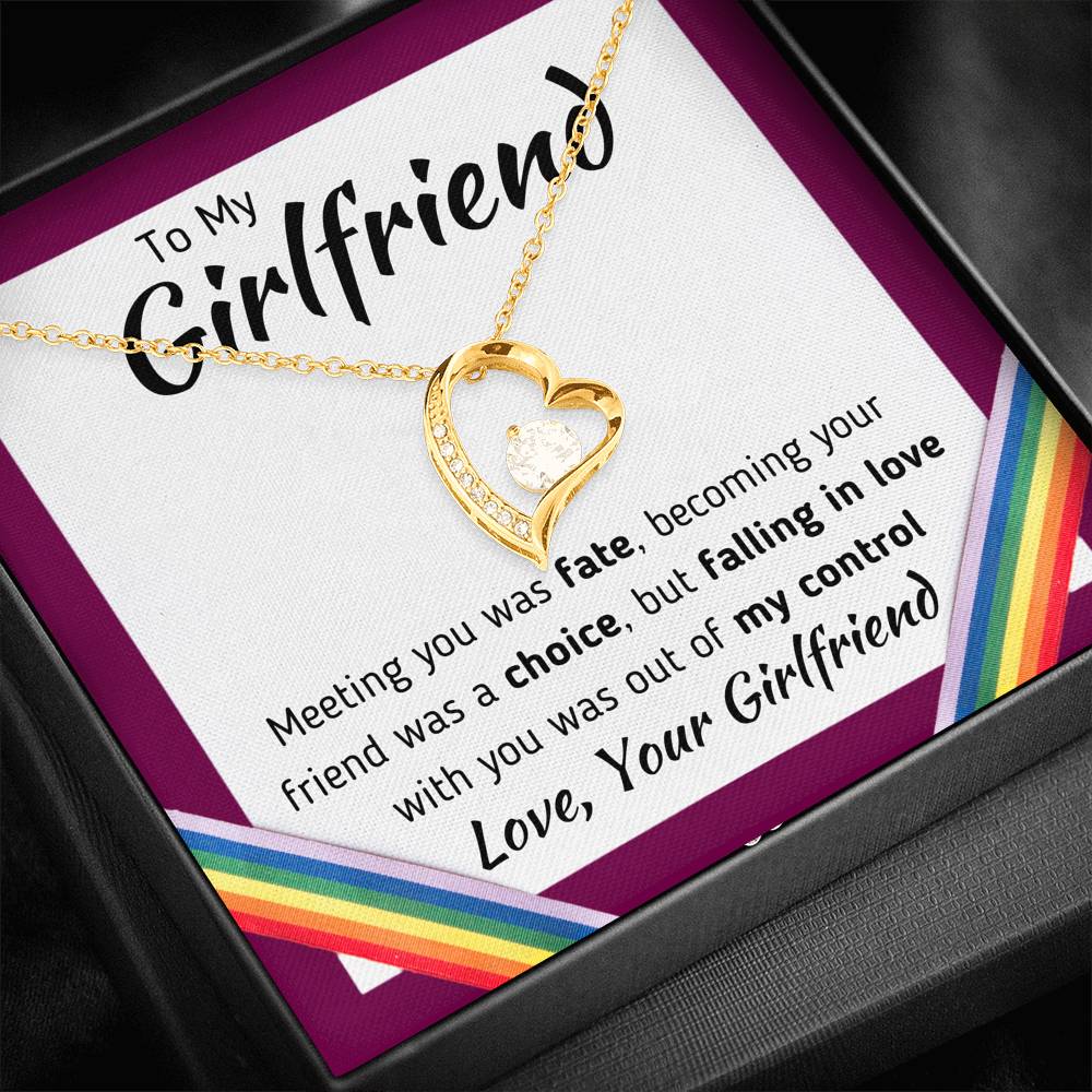 TO MY GIRLFRIEND "LOVE, YOUR GIRLFRIEND" HEART NECKLACE GIFT SET - ON CLOUD NINE GIFTS