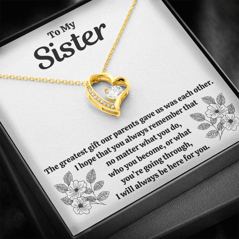 TO MY SISTER "OUR PARENTS" FOREVER LOVE NECKLACE GIFT SET - ON CLOUD NINE GIFTS