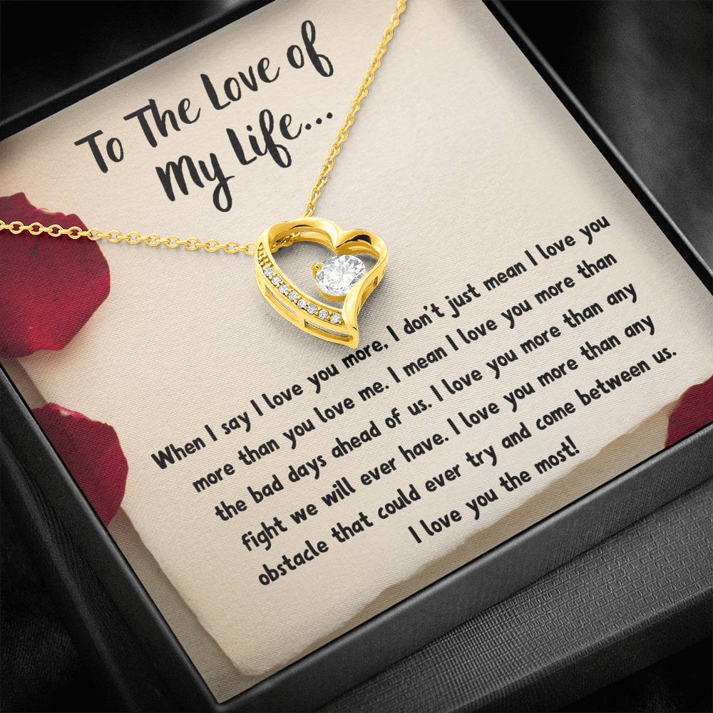 TO THE LOVE OF MY LIFE "LOVE NOTE" FOREVER LOVE NECKLACE GIFT SET - ON CLOUD NINE GIFTS