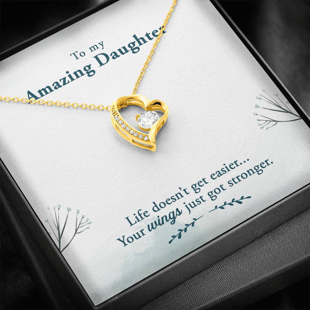 TO MY AMAZING DAUGHTER "WINGS" FOREVER LOVE HEART NECKLACE GIFT SET - ON CLOUD NINE GIFTS