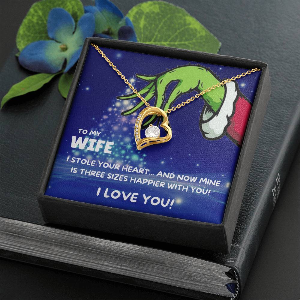 TO MY WIFE THREE SIZES HAPPIER FOREVER LOVE NECKLACE GIFT SET - ON CLOUD NINE GIFTS