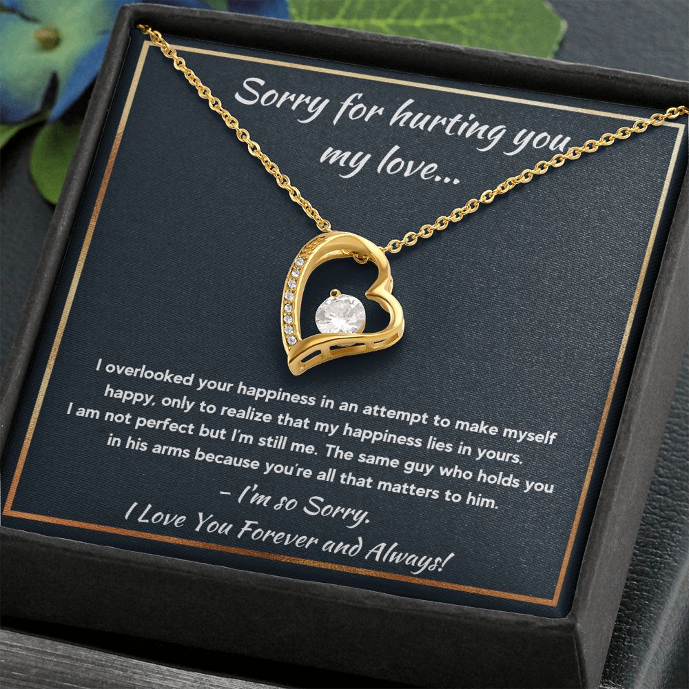 I'm Sorry Necklace Heart Knot Sterling Silver Forgive Me Gifts Say Apology  Her | eBay
