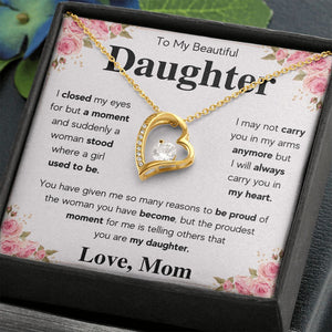 to my beautiful daughter from mom necklace mother and daughter necklaces birthday gifts for daughter adult mother to daughter gifts - ON CLOUD NINE GIFTS