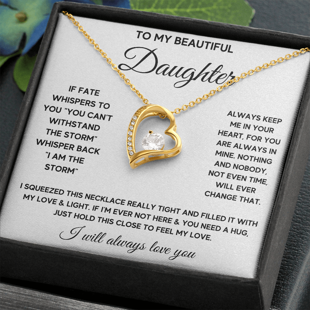 TO MY BEAUTIFUL DAUGHTER WHISPER SQUEEZED FOREVER LOVE NECKLACE GIFT SET - ON CLOUD NINE GIFTS