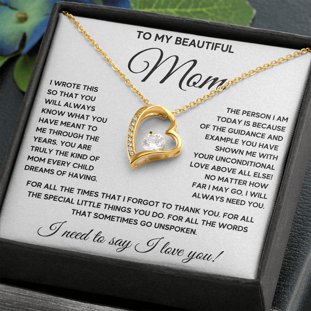 TO MY MOM DREAMS FOREVER LOVE NECKLACE GIFT SET - ON CLOUD NINE GIFTS