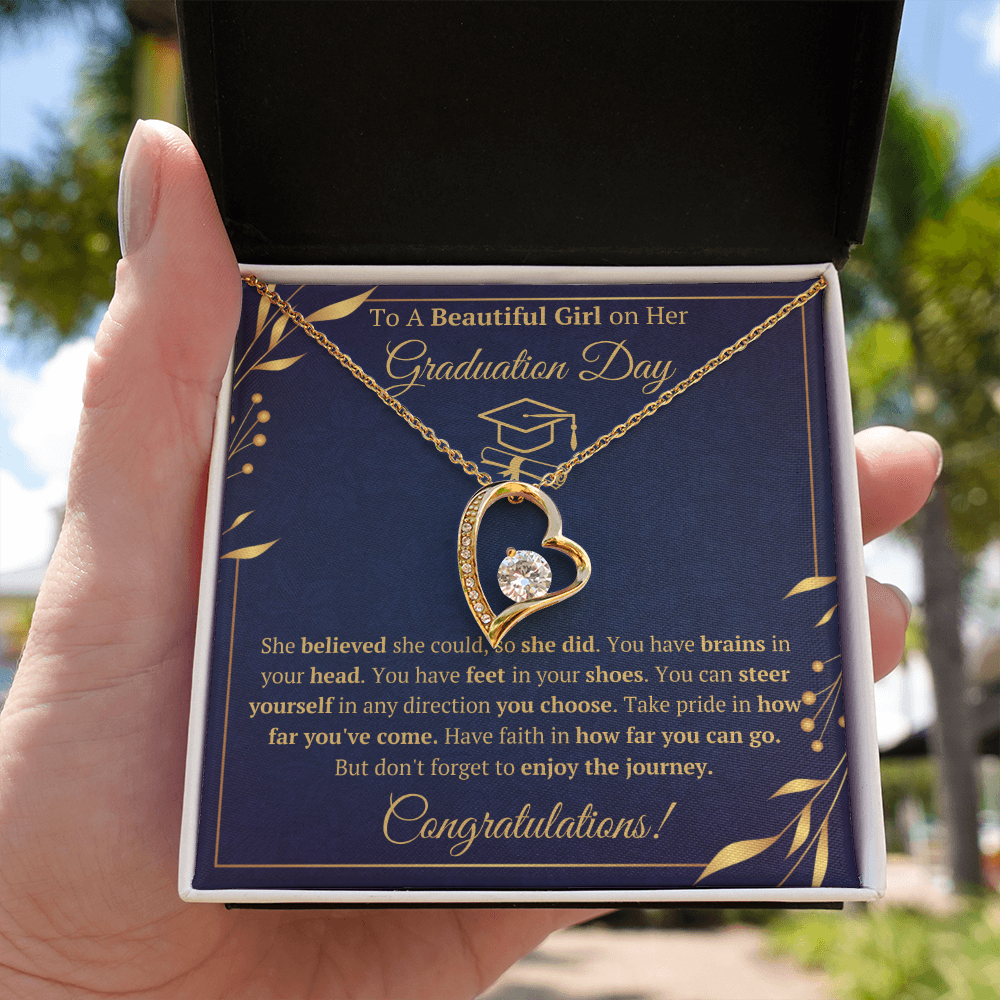 Graduation gifts jewelry for daughter granddaughter graduation necklace high school class of 2022 presents with message card and gift box - ON CLOUD NINE GIFTS