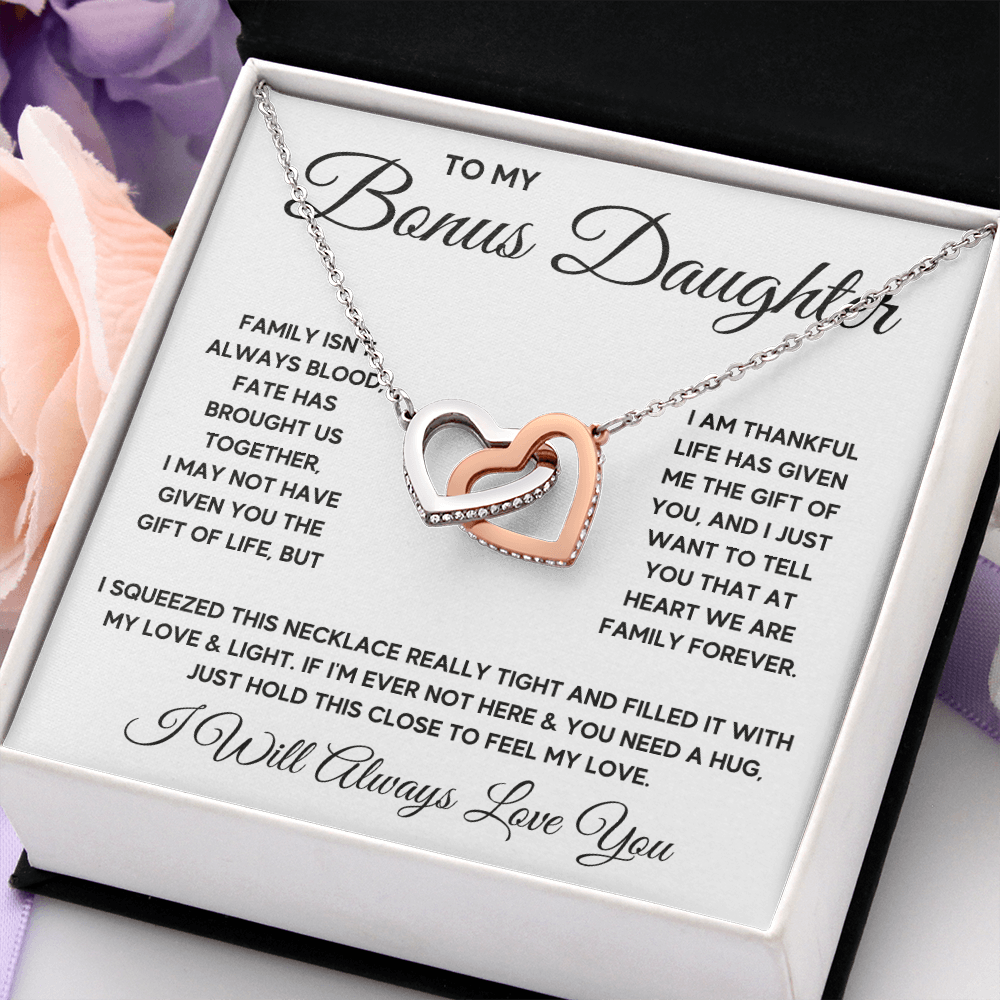 Bonus daughter necklace, stepdaughter gifts from stepdad, step daughter from stepmom, gift for step daughter - ON CLOUD NINE GIFTS