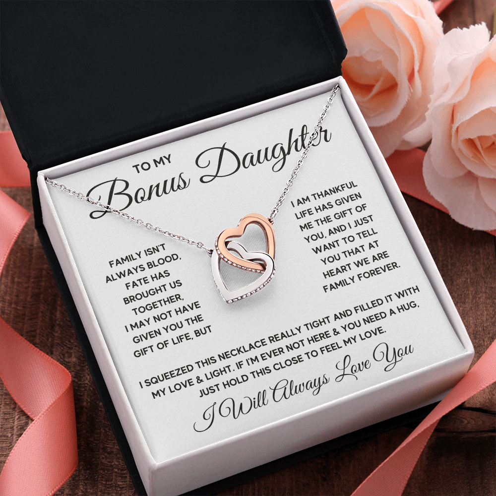 Bonus daughter necklace, stepdaughter gifts from stepdad, step daughter from stepmom, gift for step daughter - ON CLOUD NINE GIFTS