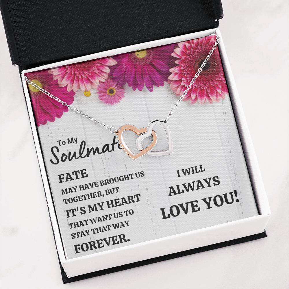 TO MY SOULMATE "IT'S MY HEART" INTERLOCKING HEARTS NECKLACE GIFT SET - ON CLOUD NINE GIFTS