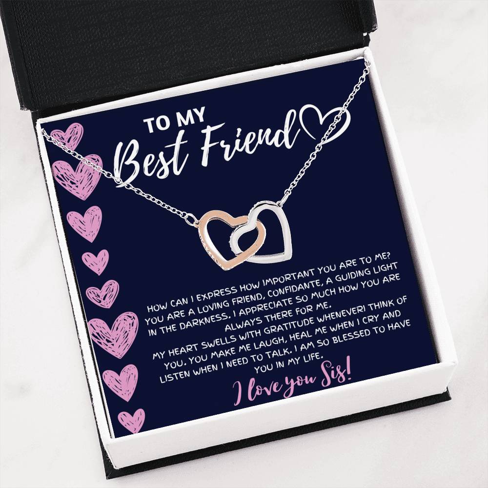TO MY BEST FRIEND "BLESSED TO HAVE YOU IN MY LIFE" INTERLOCKING HEART GIFT SET - ON CLOUD NINE GIFTS
