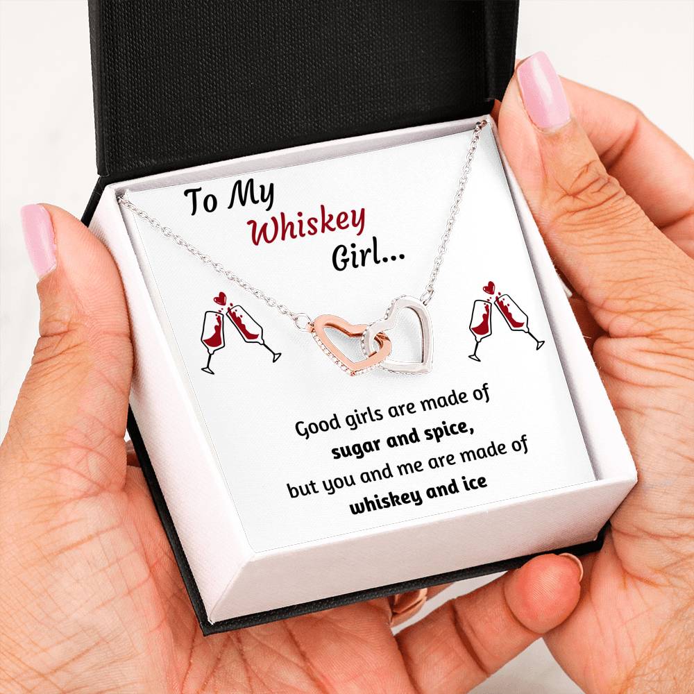 TO MY WHISKEY GIRL INTERLOCKING NECKLACE | MESSAGE CARD | GIFT BOX - ON CLOUD NINE GIFTS
