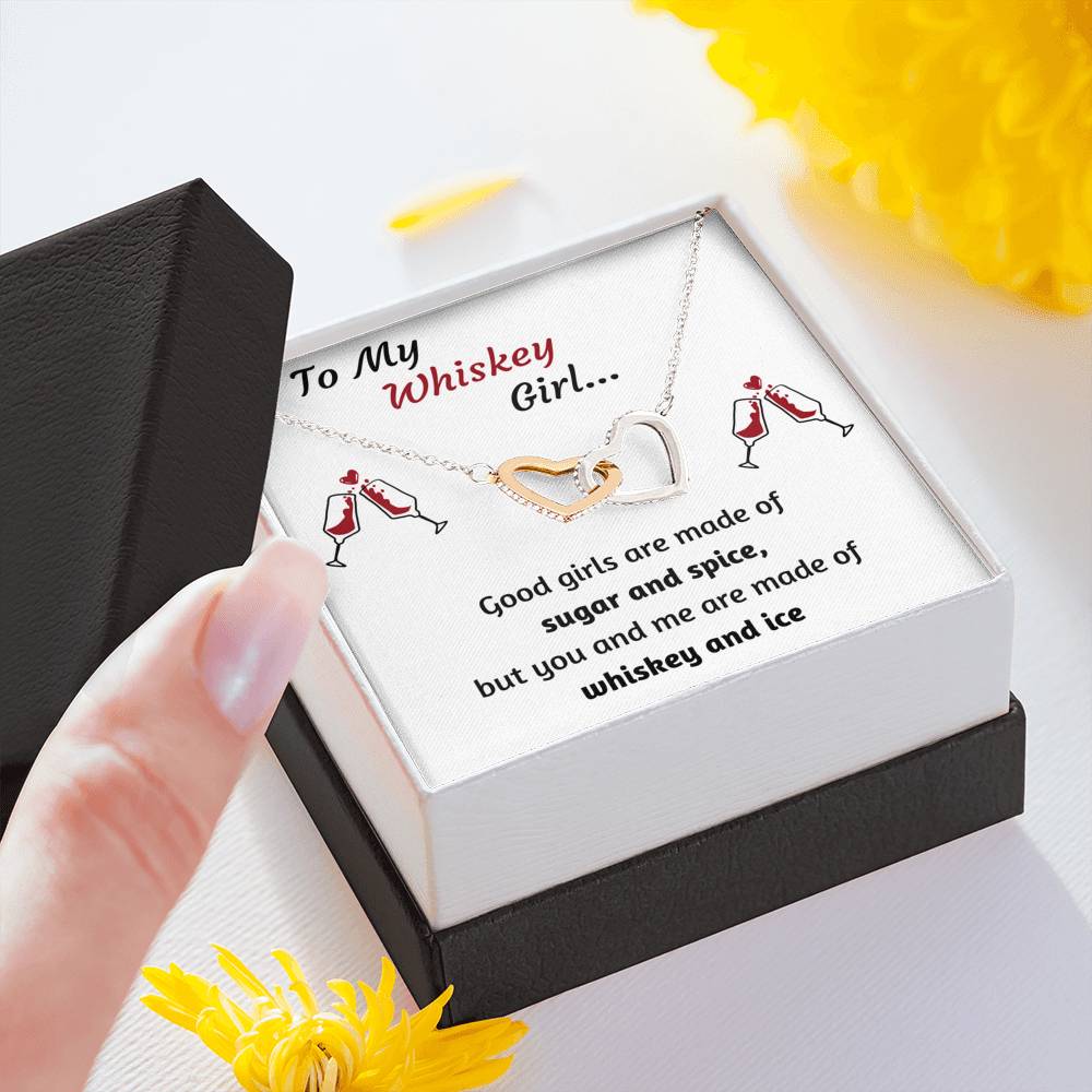 TO MY WHISKEY GIRL INTERLOCKING NECKLACE | MESSAGE CARD | GIFT BOX - ON CLOUD NINE GIFTS