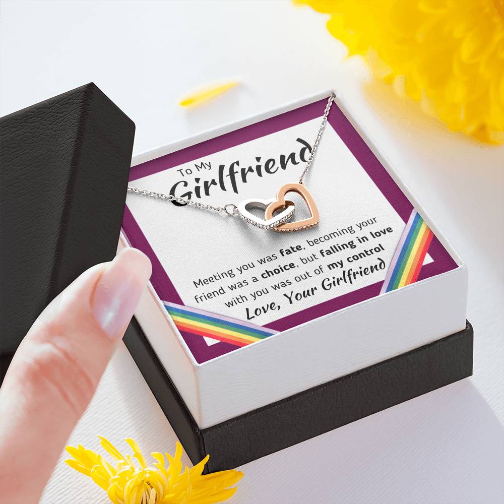TO MY GIRLFRIEND "LOVE, YOUR GIRLFRIEND" INTERLOCKING NECKLACE GIFT SET - ON CLOUD NINE GIFTS