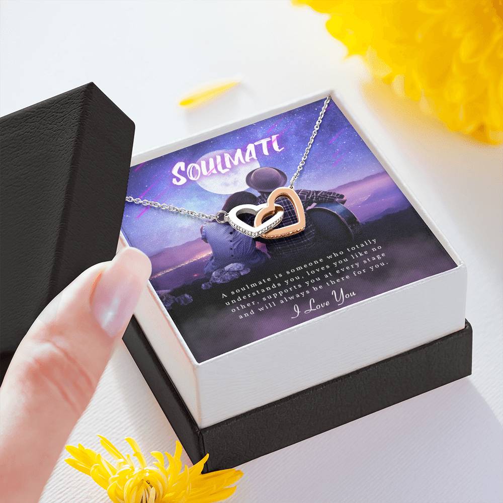TO MY SOULMATE "SOMEONE-PB" INTERLOCKING HEARTS NECKLACE GIFT SET - ON CLOUD NINE GIFTS