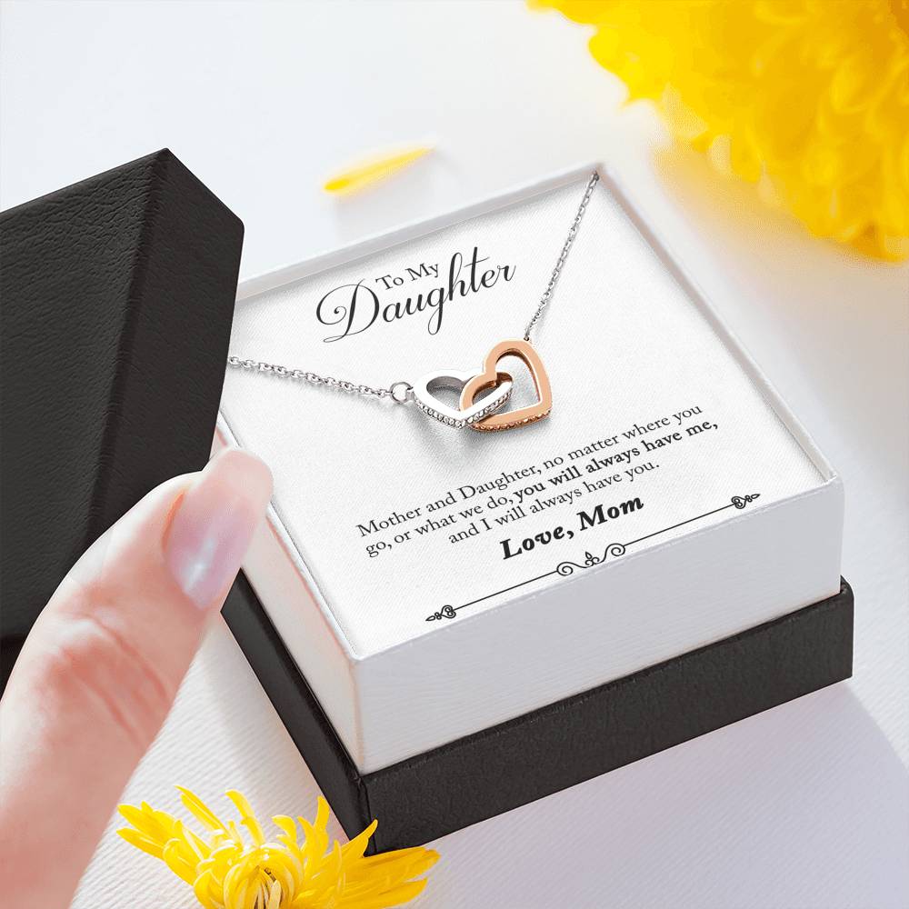 TO MY DAUGHTER "HAVE YOU - SO" INTERLOCKING HEARTS NECKLACE GIFT SET - ON CLOUD NINE GIFTS