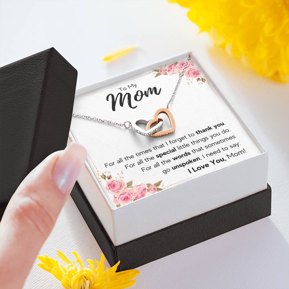 TO MY MOM UNSPOKEN INTERLOCKING NECKLACE GIFT SET - ON CLOUD NINE GIFTS