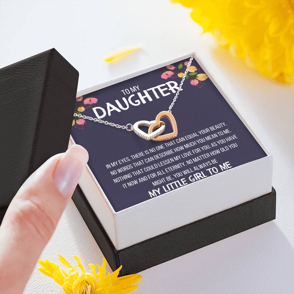TO MY DAUGHTER "MY LITTLE GIRL TO ME" INTERLOCKING NECKLACE GIFT SET - ON CLOUD NINE GIFTS