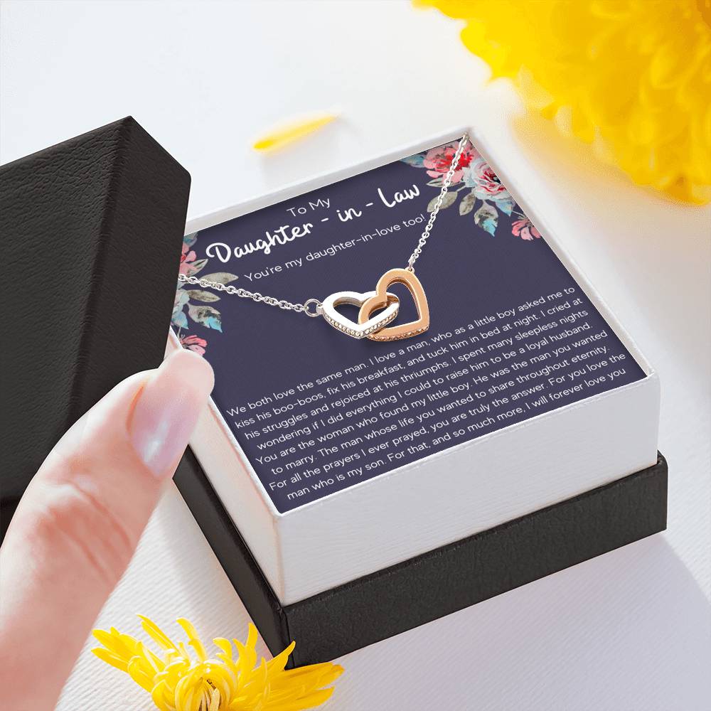 TO MY DAUGHTER IN LAW "DAUGHTER IN LOVE" INTERLOCKING NECKLACE GIFT SET - ON CLOUD NINE GIFTS