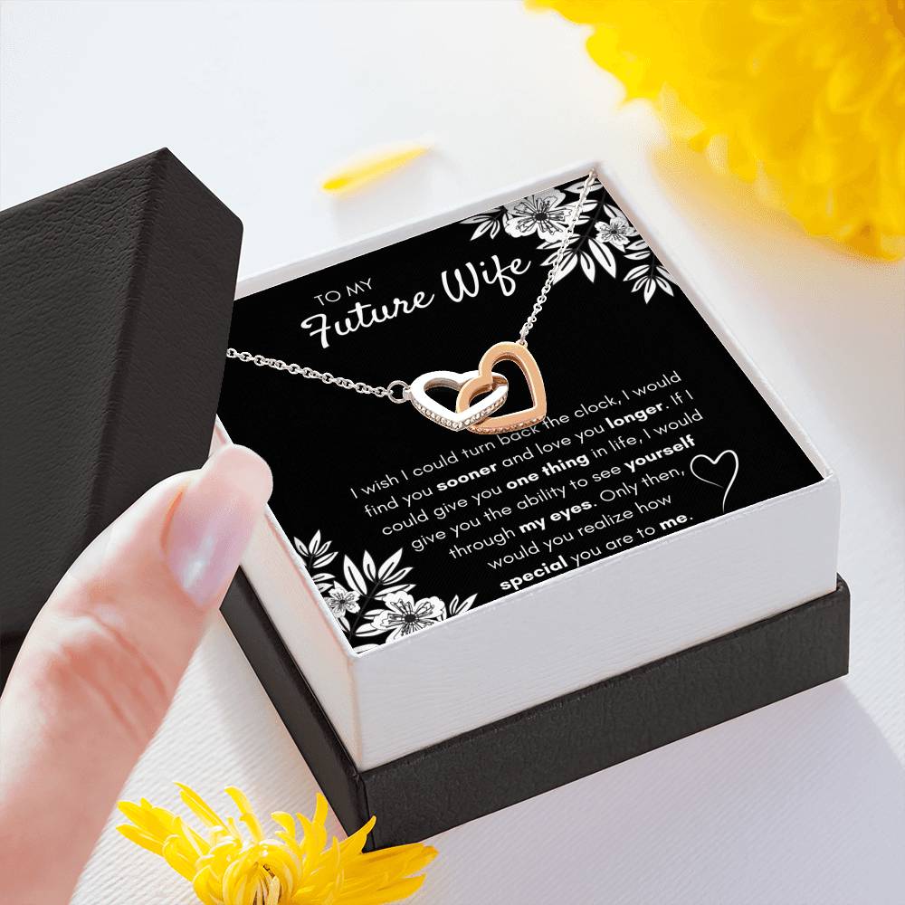 TO MY FUTURE WIFE "FIND YOU SOONER" INTERLOCKING NECKLACE GIFT SET - ON CLOUD NINE GIFTS