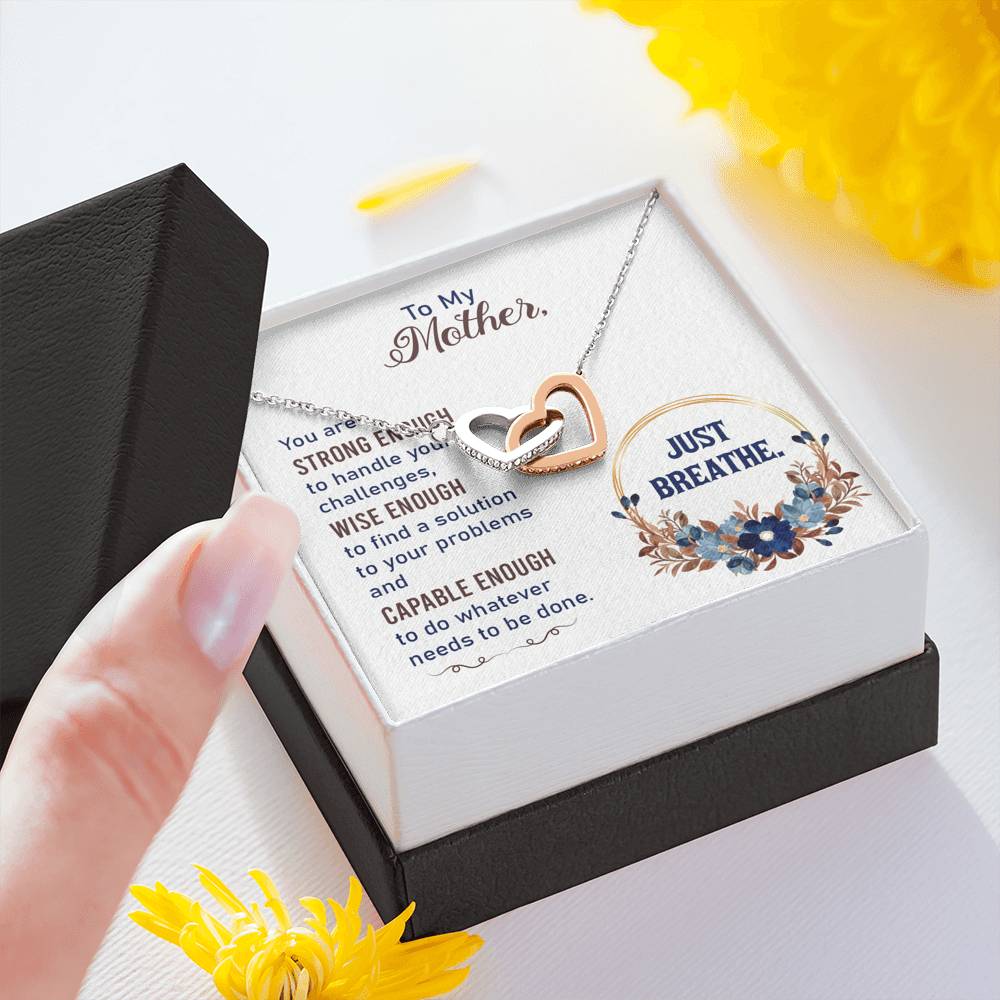TO MY MOTHER "BREATHE-SO" INTERLOCKING HEARTS NECKLACE GIFT SET - ON CLOUD NINE GIFTS