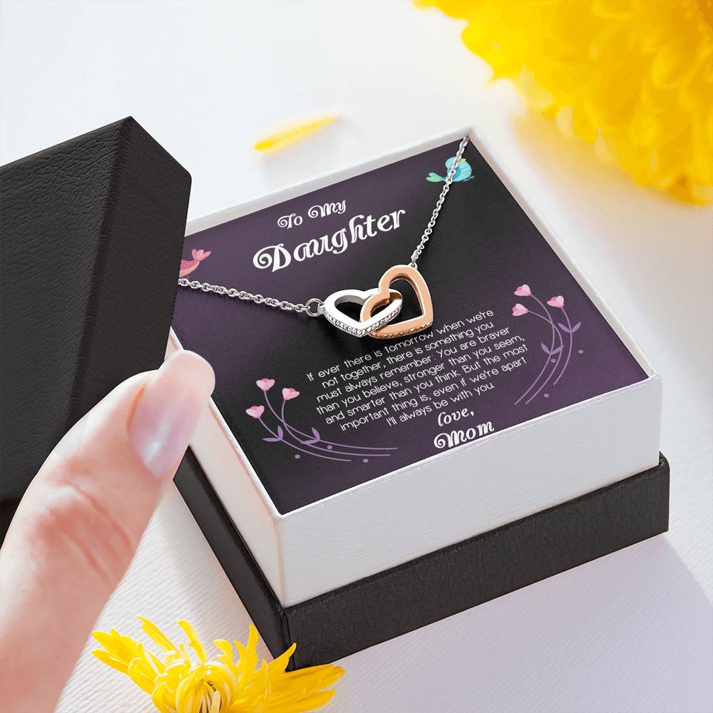 TO MY DAUGHTER FROM MOM "APART" INTERLOCKING HEARTS NECKLACE GIFT SET - ON CLOUD NINE GIFTS
